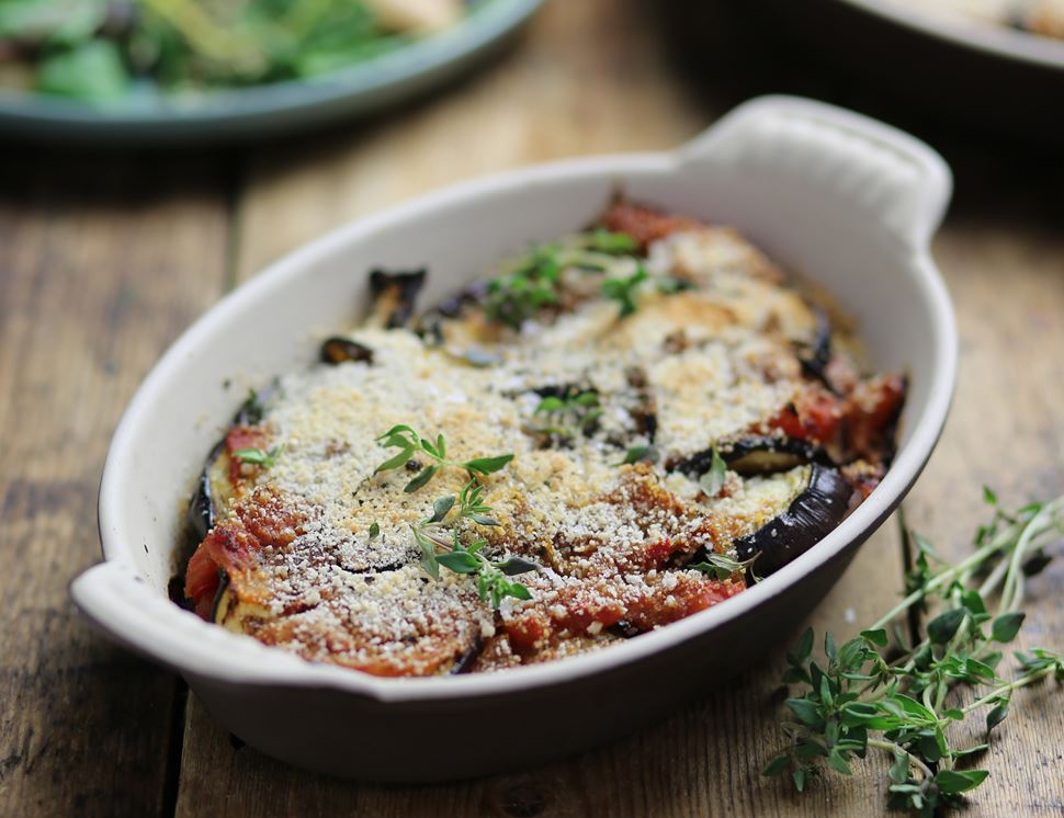 Crispy Italian Bean & Aubergine Bake Abel & Cole