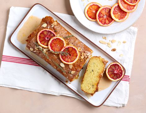 Blood Orange, Thyme & Almond Drizzle Cake