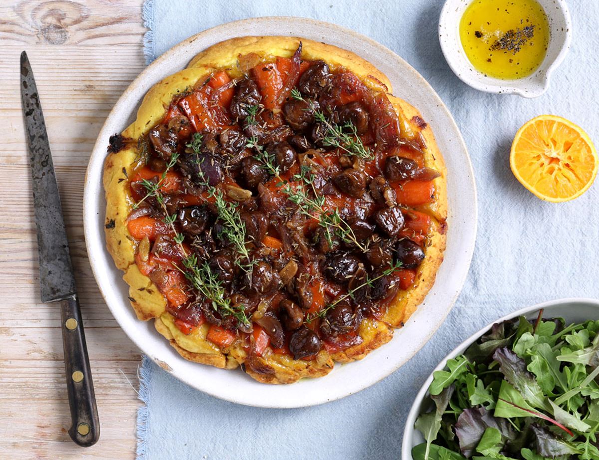 Carrot & Chestnut Tarte Tatin