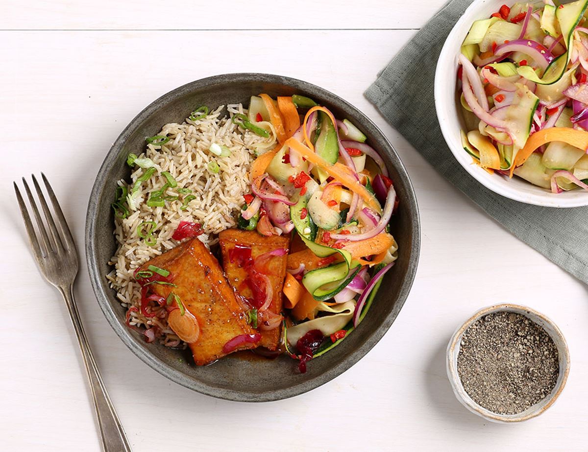 Sweet Chilli Tofu Steaks with Basmati Rice