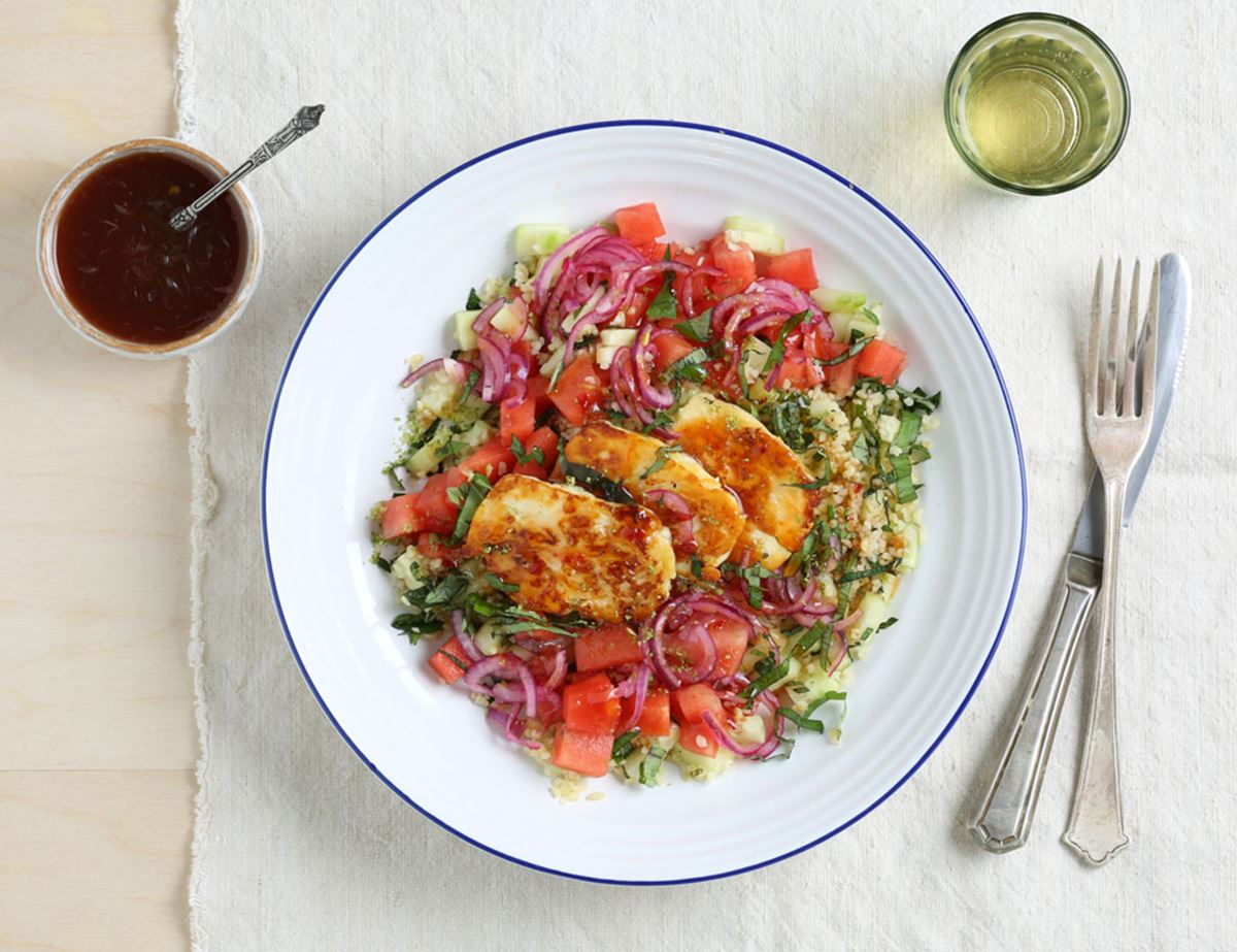 Sticky Sweet Chilli Halloumi & Watermelon Salad