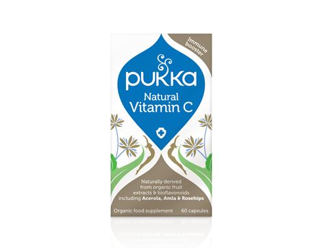 Natural Vitamin C, Organic, Pukka (60 Capsules)