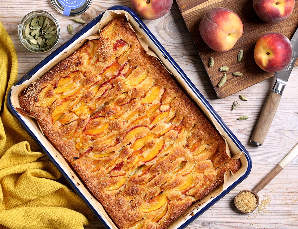 Peach, Cardamom & Rose Water Pudding