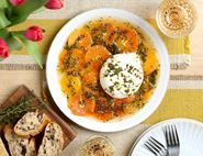 Burrata & Blood Orange Salad with Honey, Thyme & Coriander Dressing