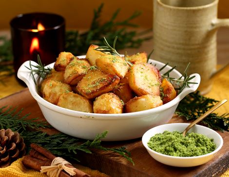 Beef Dripping Roast Potatoes with Rosemary, Thyme & Lemon Salt