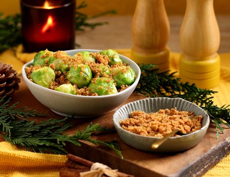 Brussels Sprouts with Butter Toasted Breadcrumbs