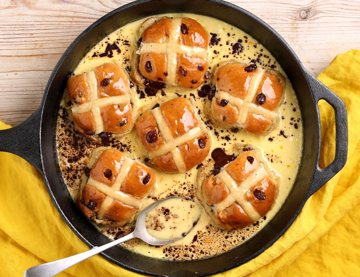 Hot Cross Bun Pudding