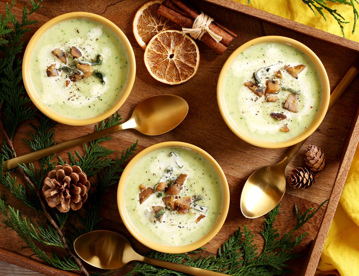 Cream of Brussels Sprout & Chestnut Soup