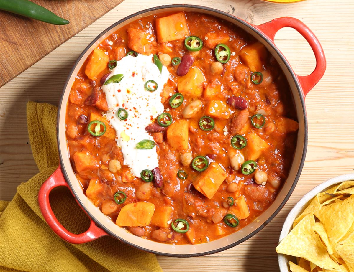 Mixed Bean & Sweet Potato Chilli