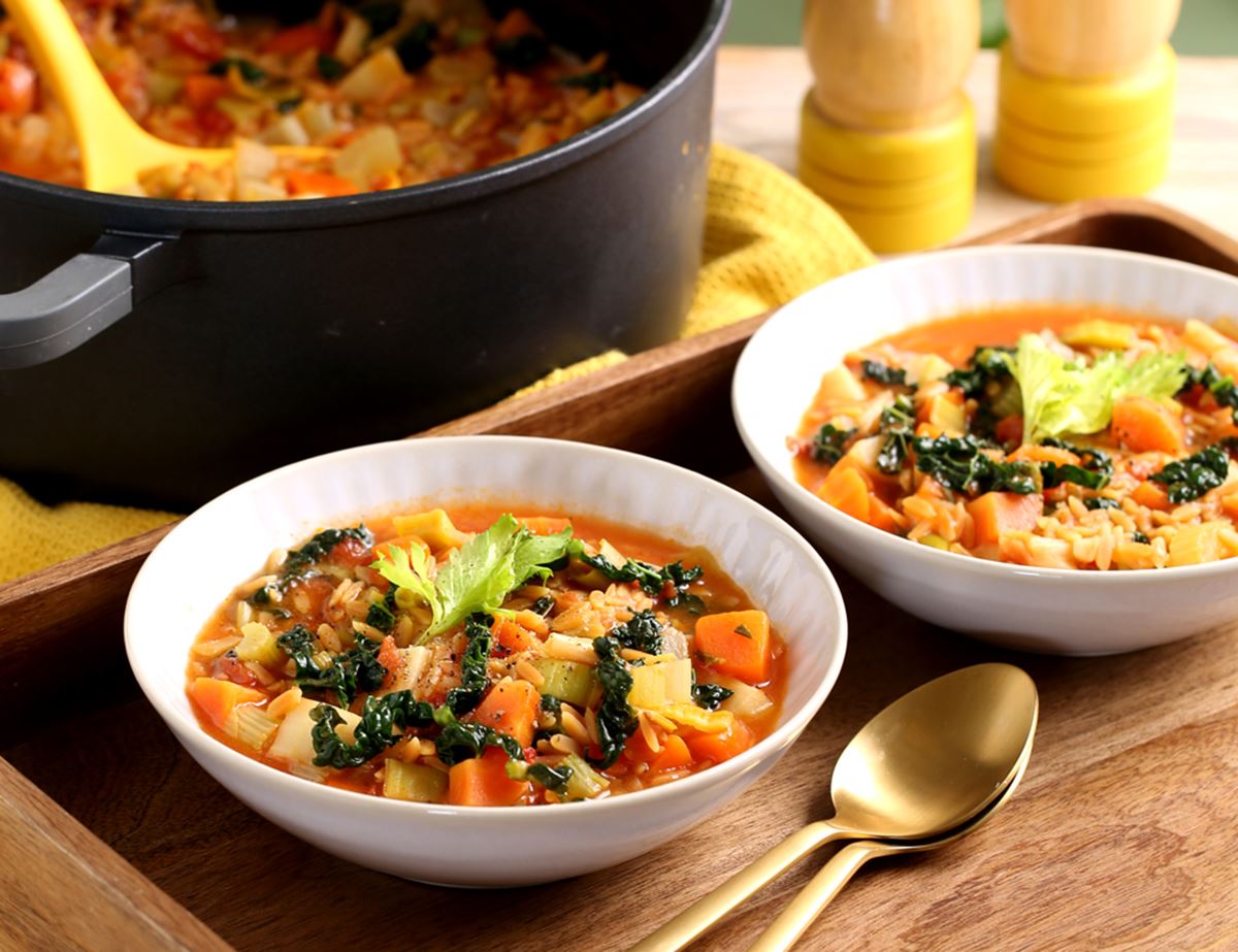 Chunky Winter Vegetable & Rice Soup