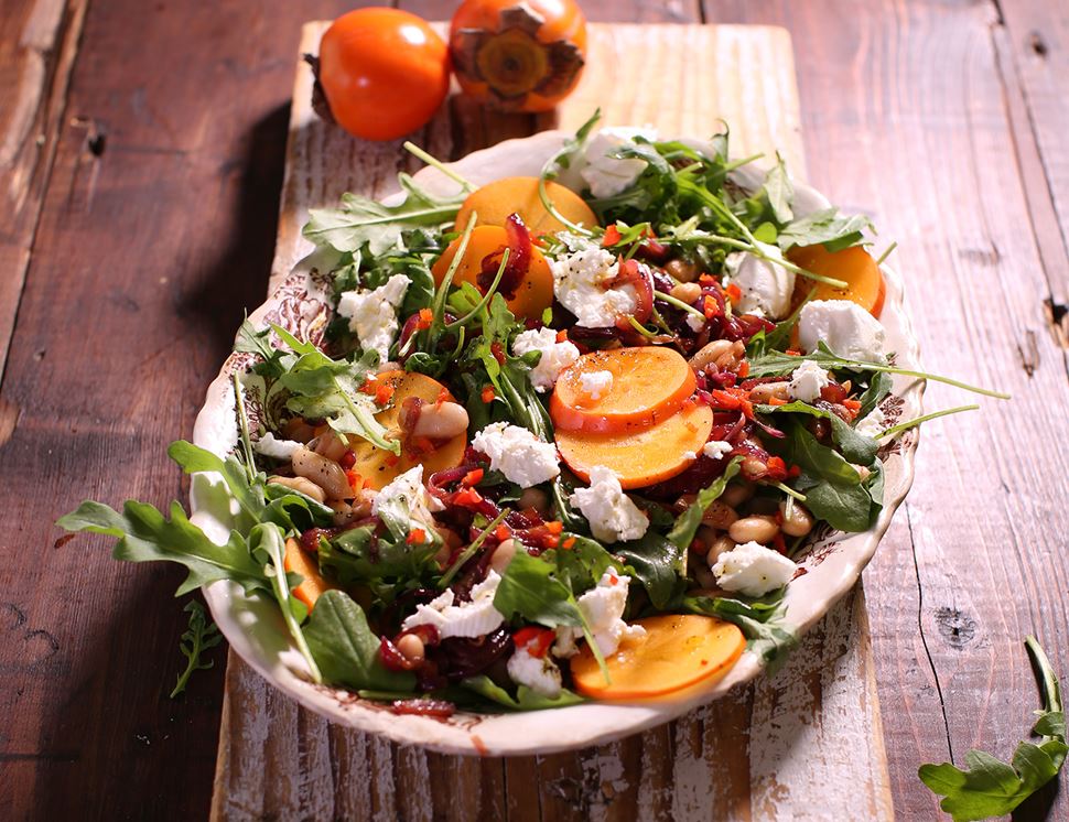 Sharon Fruit & Goat's Cheese Salad Recipe | Abel & Cole