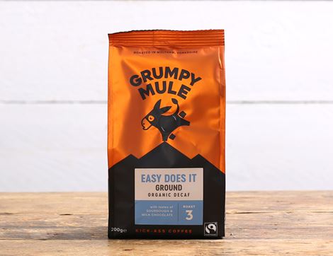 Easy Does It Decaf, Ground Coffee, Organic, Grumpy Mule (200g)