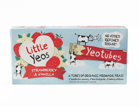 Little Yeos, Strawberry & Vanilla Fromage Frais Tubes, Organic, Yeo Valley (6 x 40g)