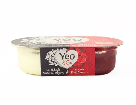 Greek Style Natural Yogurt & Summer Fruit Compote, Organic, Yeo Valley (215g)