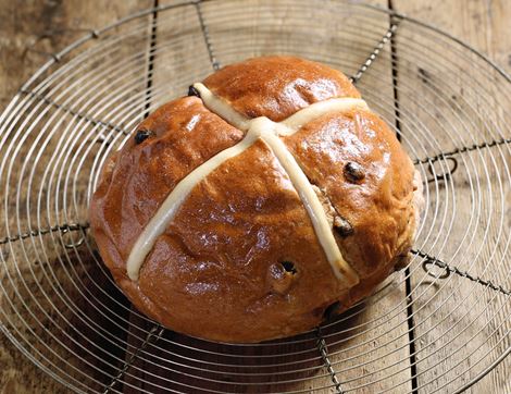 organic giant hot cross bun famour hedgehog bakery