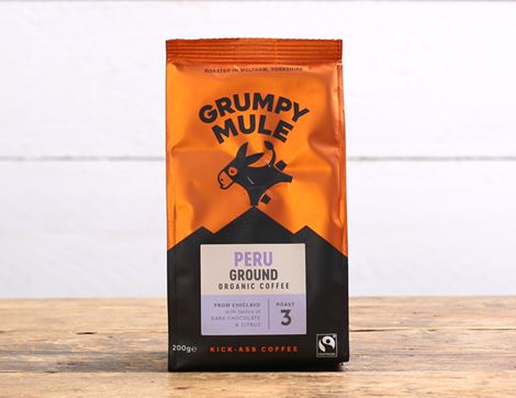 peru ground coffee grumpy mule 200g