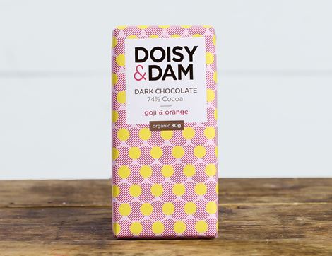 Goji & Orange Dark Chocolate, Organic, Doisy & Dam (80g)