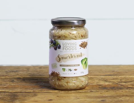 Caraway & Juniper Sauerkraut, Organic, Loving Foods  (500g)