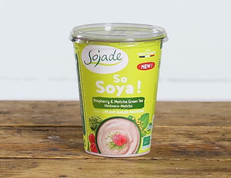 Raspberry & Matcha Soya Yogurt, Organic, Sojade (400g)