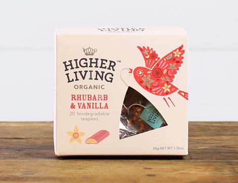 Rhubarb & Vanilla Tea, Organic, Higher Living (20 bags)