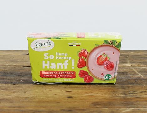 Raspberry & Strawberry Hemp Yogurt, Organic, Sojade (2 x 100g)