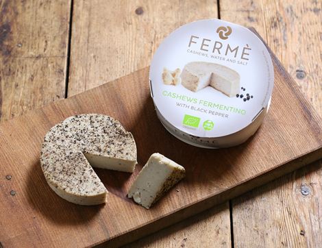 organic ferme cashew fermentino with black pepper vegan cheese